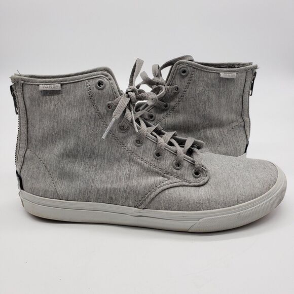Vans Shoes Womens Size 11 Gray High Top Canvas Zipper Skate Casual Sneakers TB4R - Picture 1 of 12
